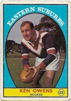 1968A Scanlens Rugby League (33) Ken Owens Eastern Suburbs
