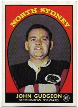 1968A Scanlens Rugby League (35) John Gudgeon North Sydney