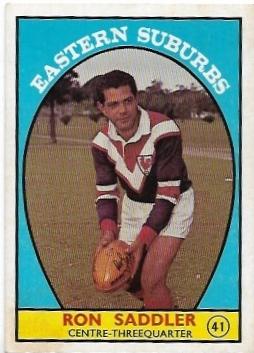 1968A Scanlens Rugby League (41) Ron Saddler Eastern Suburbs