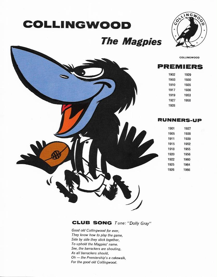 1968 Twisties Mascot Poster – Collingwood