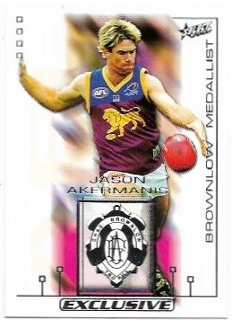 2002 Select Exclusive Select Medal Card (MC1) Jason Akermanis Brisbane