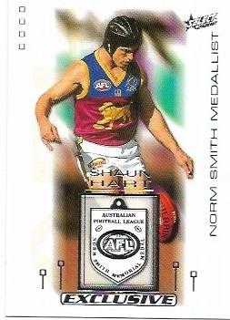 2002 Select Exclusive Select Medal Card (MC3) Shaun Hart Brisbane