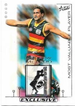 2002 Select Exclusive Select Medal Card (MC5) Andrew McLeod Adelaide