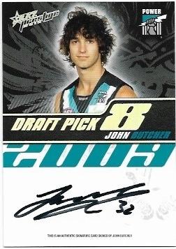2010 Select Prestige Draft Pick Signature (DP8) John Butcher Port Adelaide 258/400