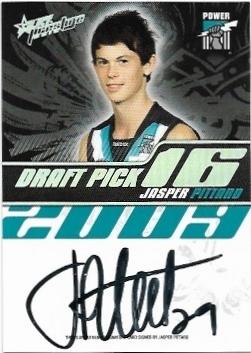 2010 Select Prestige Draft Pick Signature (DP16) Jasper Pittard Port Adelaide 251/400