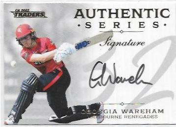 2022/23 Cricket Traders Authentic Series Signature (AS5) Georgia Wareham Renegades 101/126