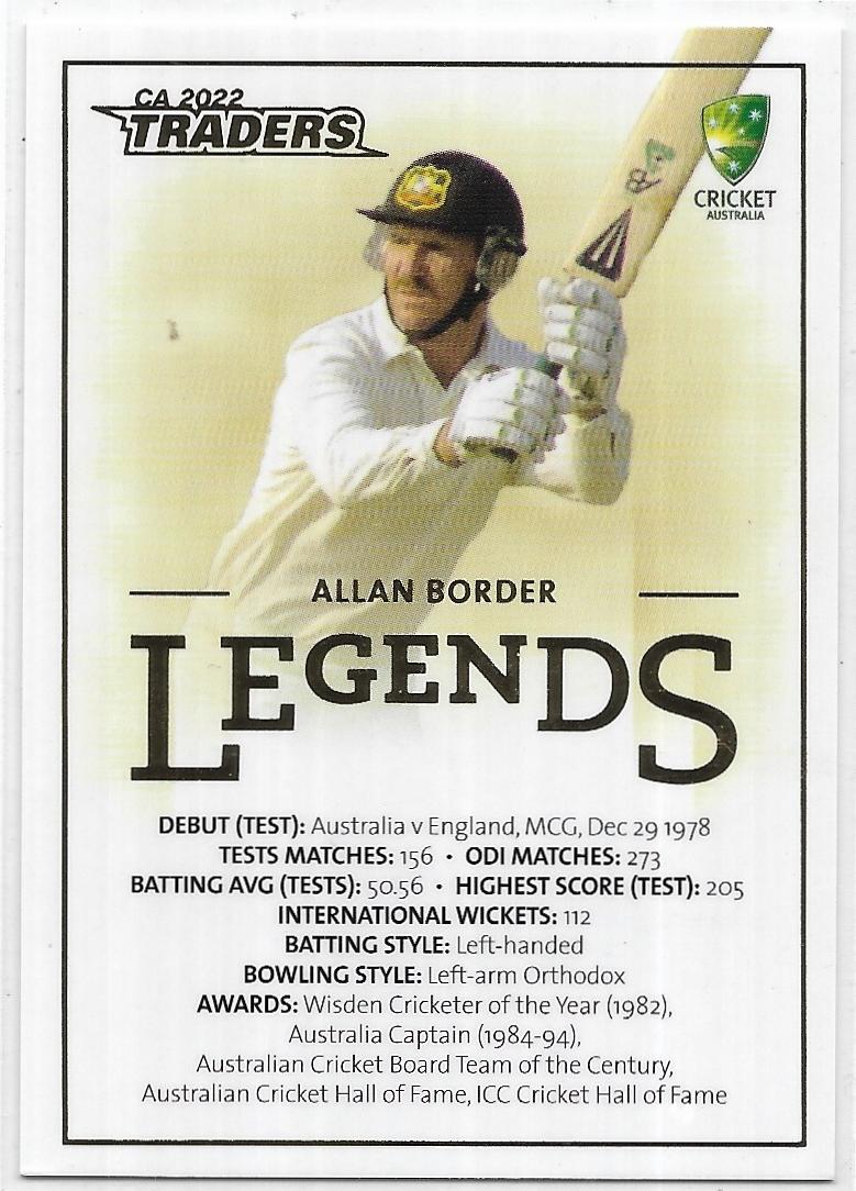 2022/23 Cricket Traders Legend Case Card (CCL5) Allan Border 14/50
