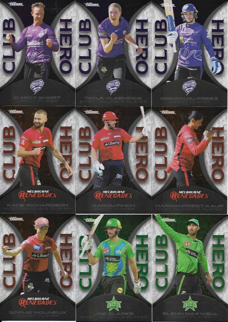 2022/23 Cricket Traders Club Heroes Full Set (32 Cards)