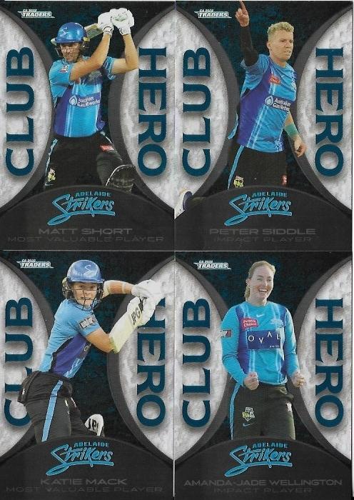 2022/23 Cricket Traders Club Hero 4 Card Team Set – Adeladie Strikers