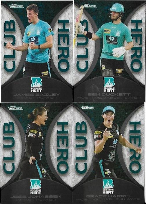 2022/23 Cricket Traders Club Hero 4 Card Team Set – Brisbane Heat
