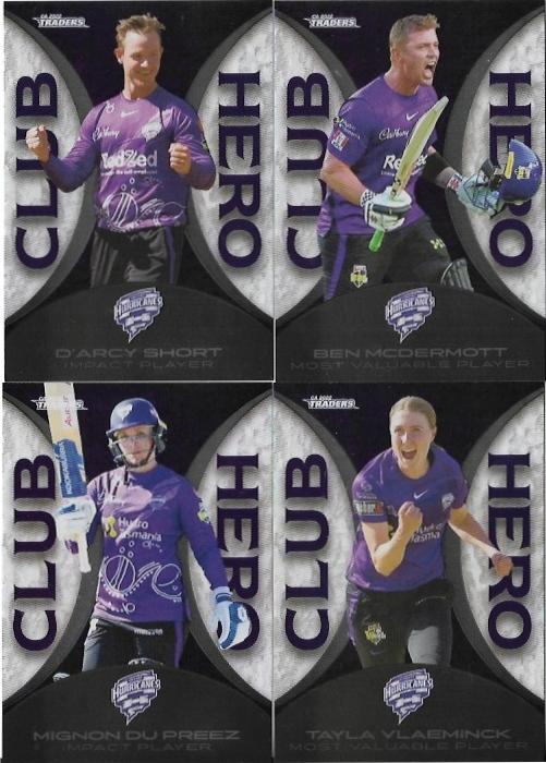 2022/23 Cricket Traders Club Hero 4 Card Team Set – Hobart Hurricanes