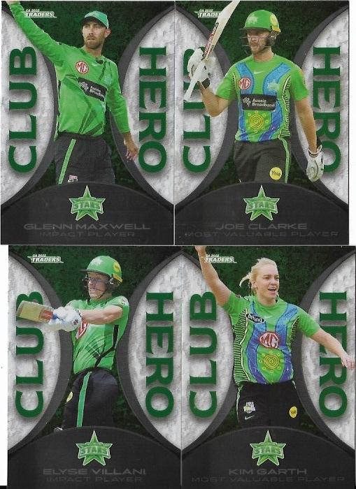 2022/23 Cricket Traders Club Hero 4 Card Team Set – Melbourne Stars