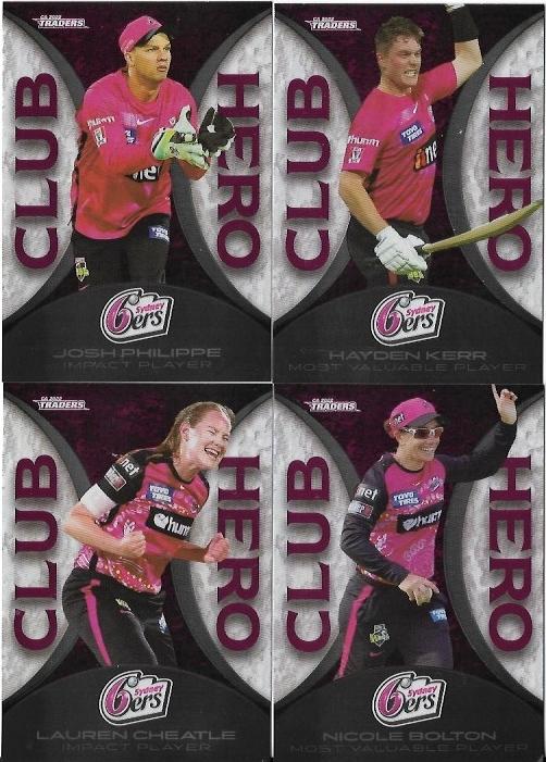 2022/23 Cricket Traders Club Hero 4 Card Team Set – Sydney Sixers