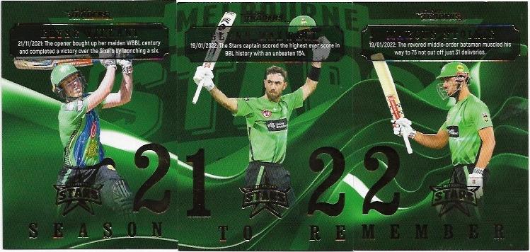 2022/23 Cricket Traders Season To Remember 3 Card Team Set – Melbourne Stars