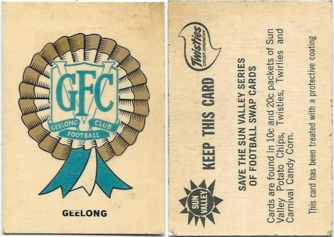 1968 Twisties Rosette – Geelong (Reverse – Keep This Card)