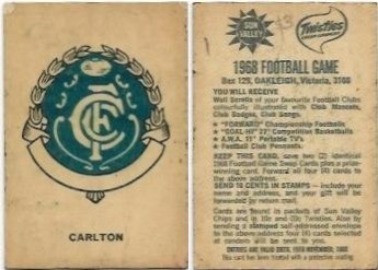 1968 Twisties Logo – Carlton (Reverse – You Will Receive)