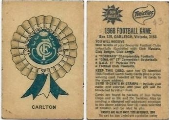 1968 Twisties Rosette – Carlton