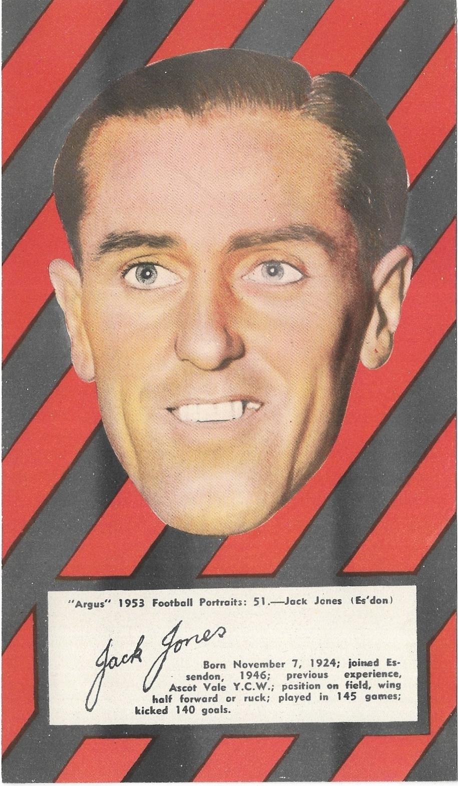 1953 Argus Football Portraits (51) Jack Jones Essendon
