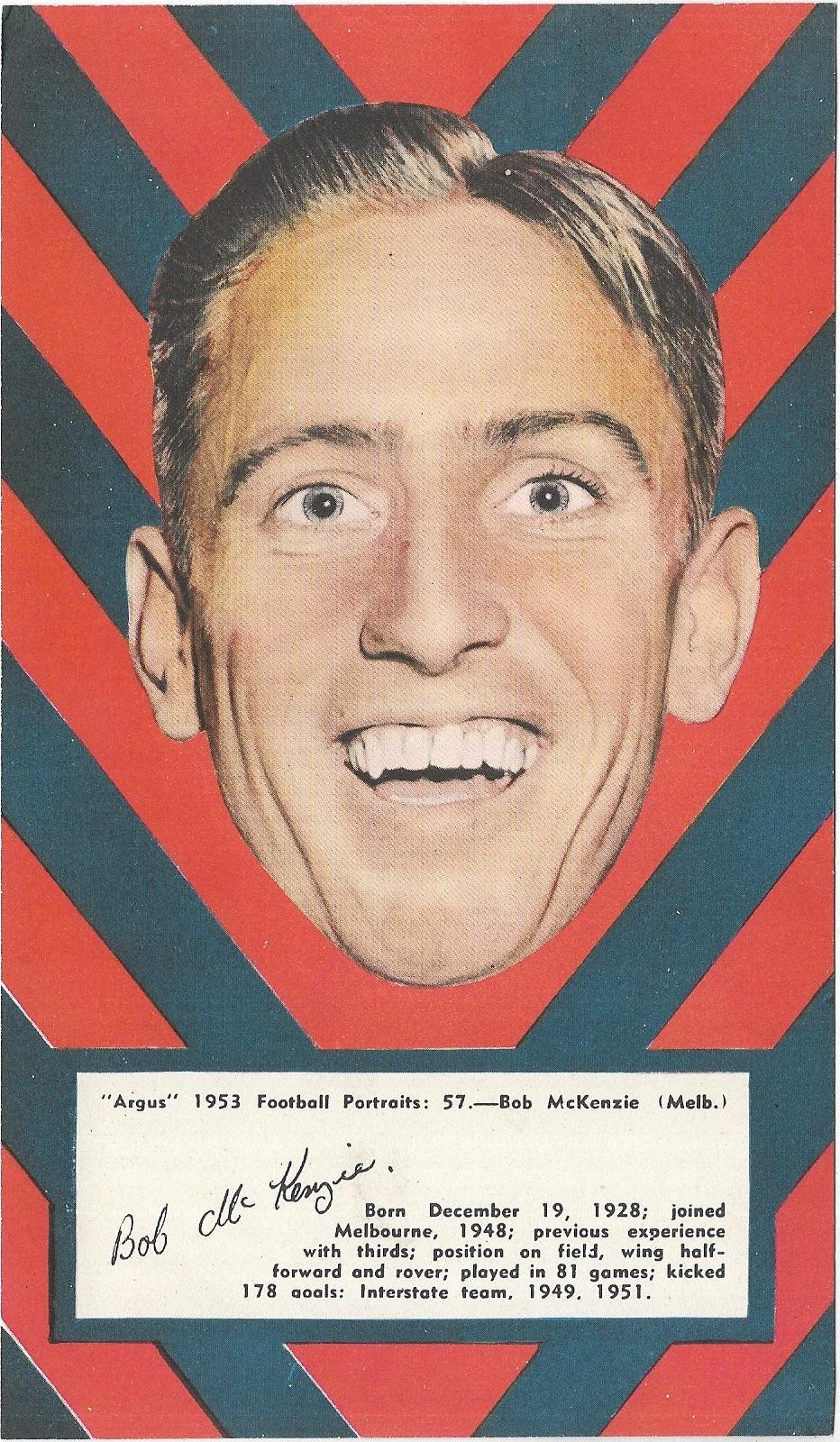1953 Argus Football Portraits (57) Bob McKenzie Melbourne