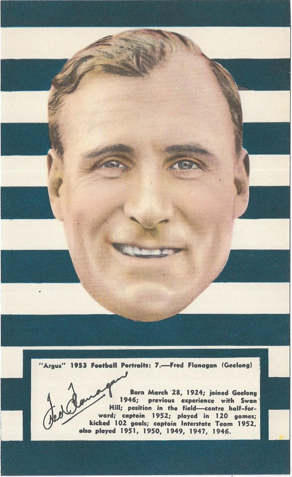 1953 Argus Football Portraits (7) Fred Flanagan Geelong