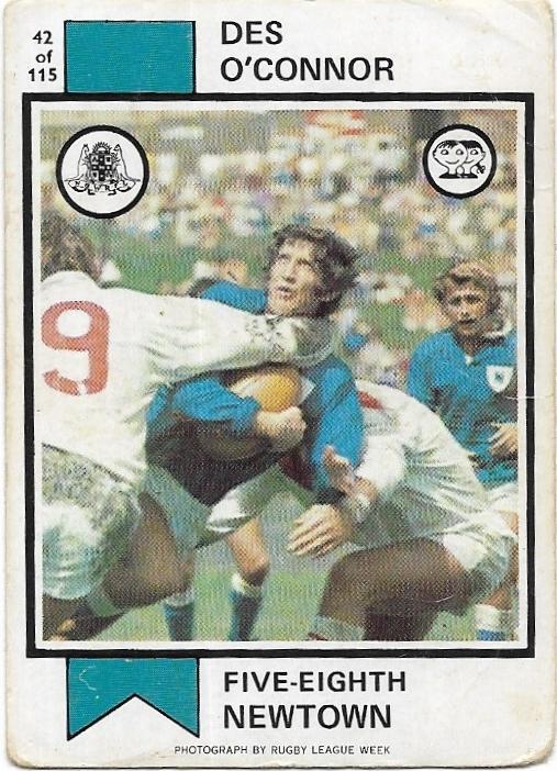 1974 Scanlens Rugby League (42) Des O’Connor Newtown