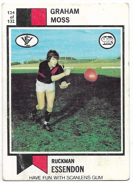 1974 VFL Scanlens (124) Graham Moss Essendon *