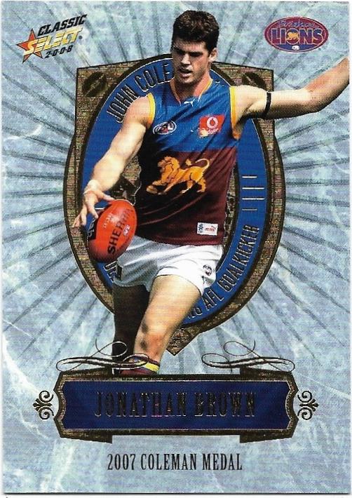 2008 Select Classic Medal Card (MC2) Jonathan Brown Brisbane