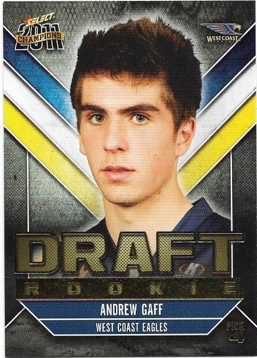 2011 Select Champions Draft Rookie (DR4) Andrew Gaff West Coast