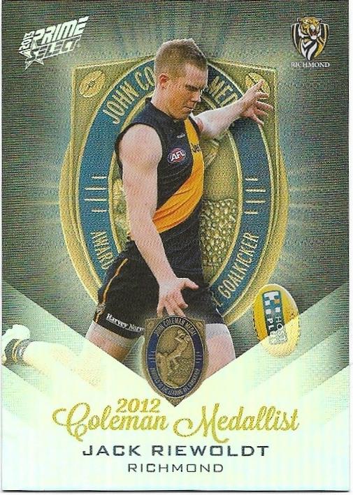 2013 Select Prime Medal Card (MW2) Jack Riewoldt Richmond