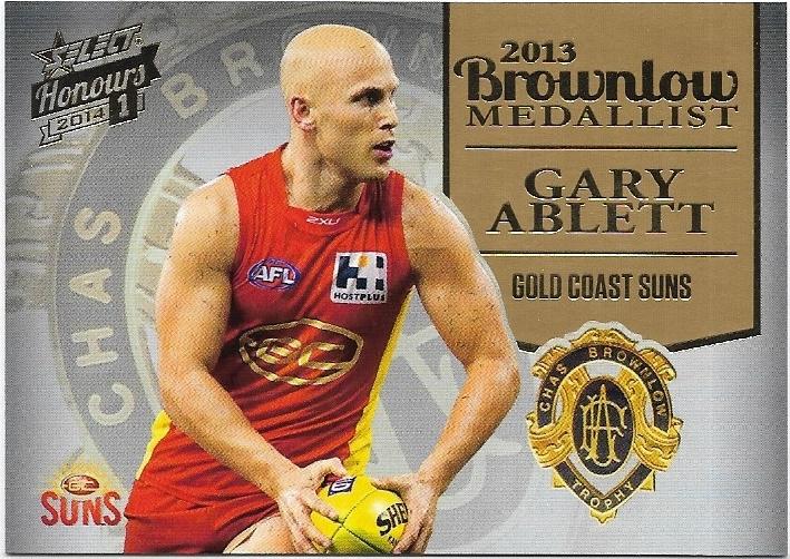 2014 Select Honours 1 Medal Card (MW1) Gary Ablett Gold Coast