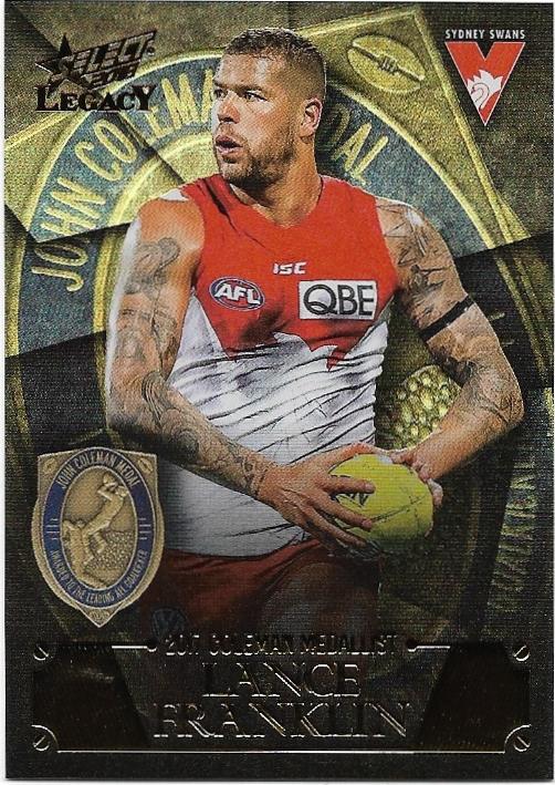 2018 Select Legacy Medal Card (MW2) Lance Franklin Sydney