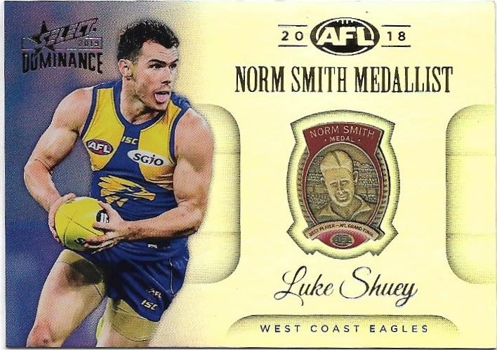 2019 Select Dominance Medal Card (MW3) Luke Shuey West Coast