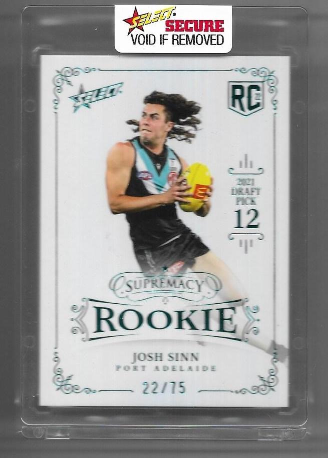 2022 Select Supremacy Rookie Blue (RPB12) Josh Sinn Port Adelaide 22/75