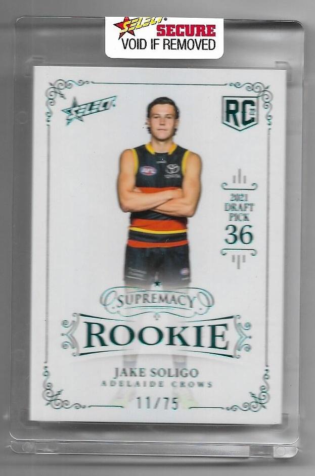2022 Select Supremacy Rookie Blue (RPB36) Jake Soligo Adelaide 11/75