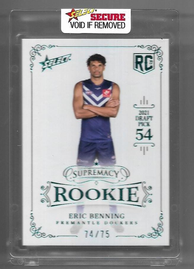 2022 Select Supremacy Rookie Blue (RPB54) Eric Benning Fremantle 74/75