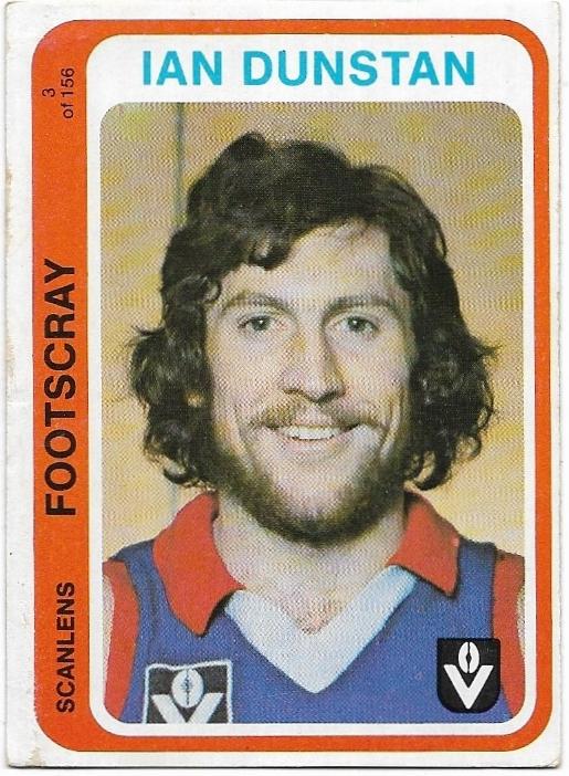 1979 Scanlens (3) Ian Dunstan Footscray