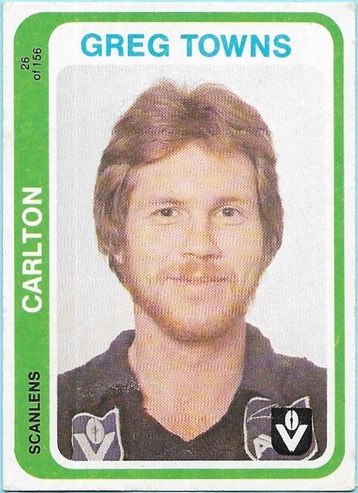 1979 Scanlens (26) Greg Towns Carlton