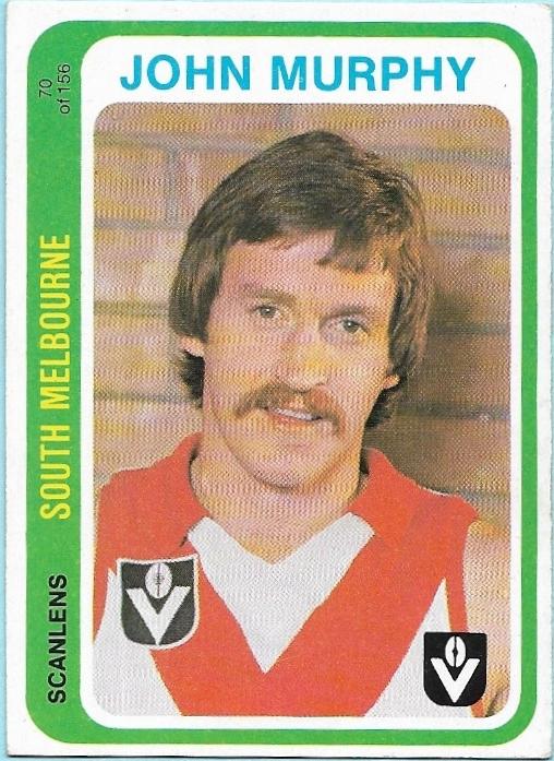 1979 Scanlens (70) John Murphey South Melbourne