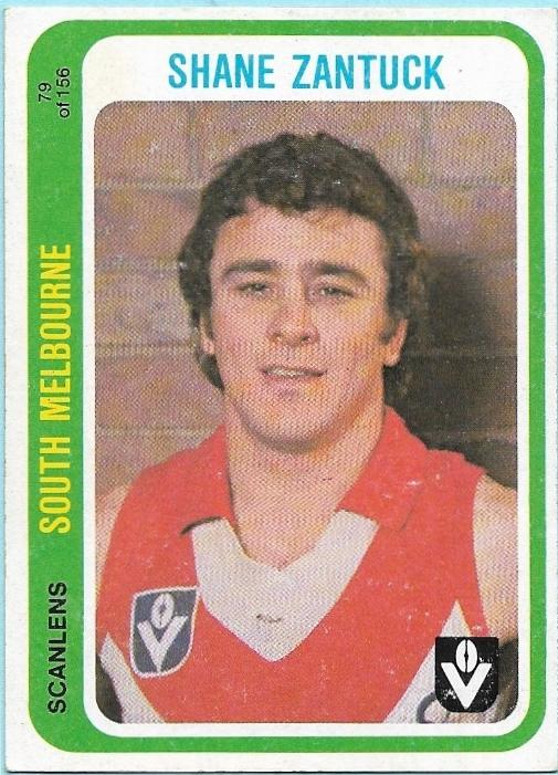 1979 Scanlens (79) Shane Zantuck South Melbourne