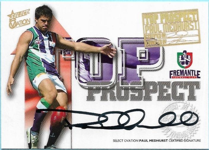 2004 Select Ovation Top Prospect Signatures (TP5) Paul Medhurst Fremantle #065