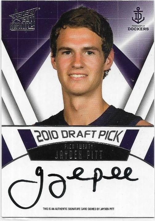 2011 Select Infinity Draft Pick Signature (DPS20) Jayden Pitt Fremantle 117/275