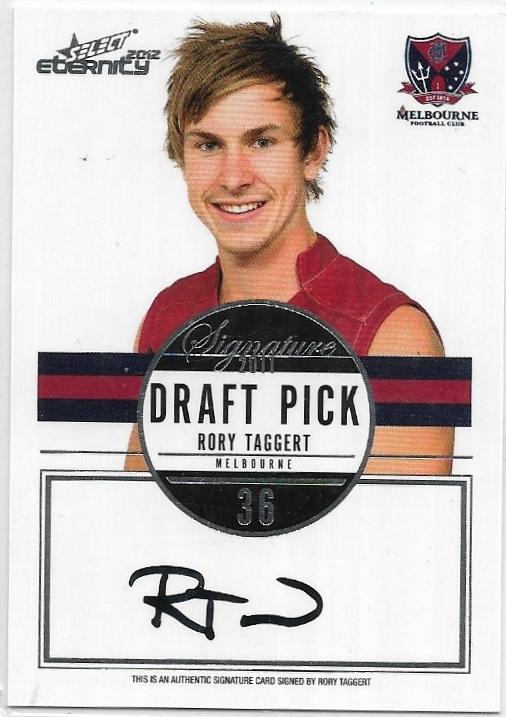 2012 Select Eternity Draft Pick Signature (DPS21) Rory Taggert Melbourne 196/300