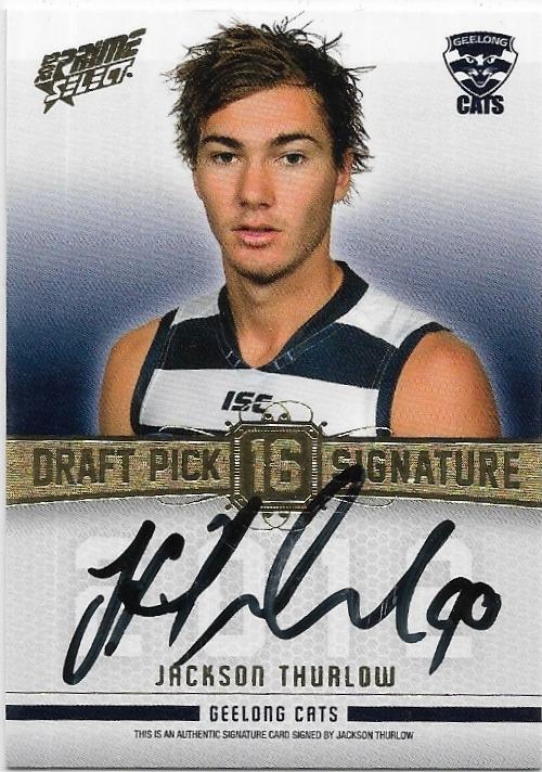 2013 Select Prime Draft Pick Signature (DPS14) Jackson Thurlow Geelong 107/280
