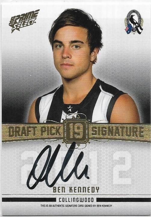 2013 Select Prime Draft Pick Signature (DPS17) Ben Kennedy Collingwood 135/280