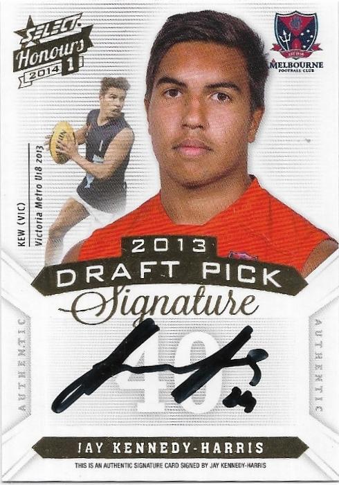 2014 Select Honours 1 Draft Pick Signature (DPS20) Jay Kennedy-Harris Melbourne 017/400