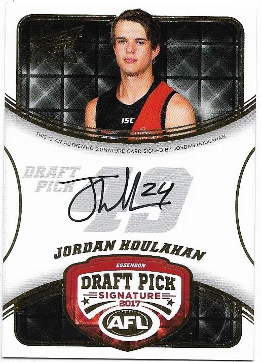 2018 Select Legacy Draft Pick Signature (DPS5) Jordan Houlahan Essendon 067/180