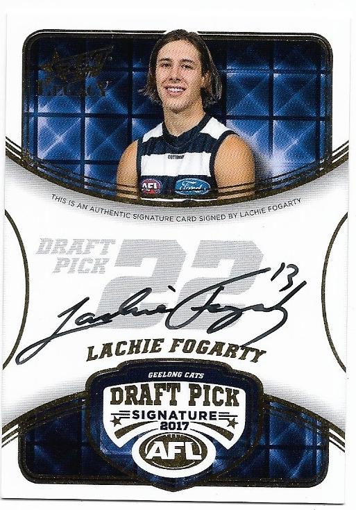 2018 Select Legacy Draft Pick Signature (DPS7) Lachie Fogarty Geelong 086/180