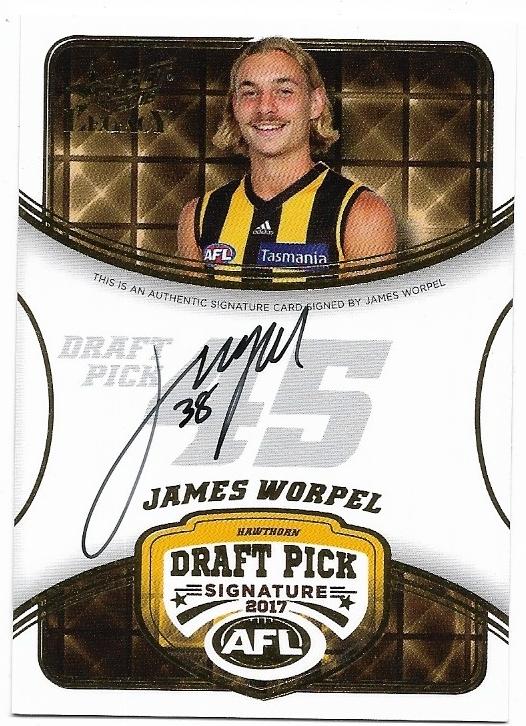 2018 Select Legacy Draft Pick Signature (DPS10) James Worpel Hawthorn 102/180