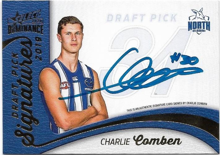2020 Select Dominance Draft Pick Signature (DPS12) Charlie Comben North Melbourne 064/175