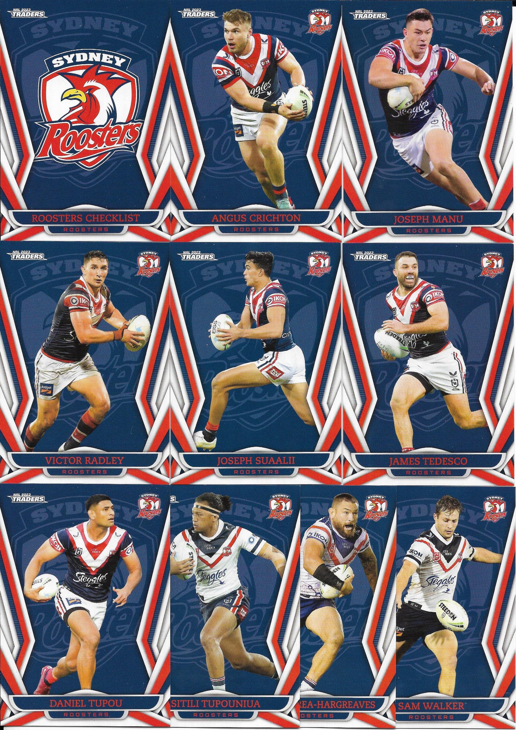 2023 Nrl Traders Titanium Base Set (10 Cards) – Roosters